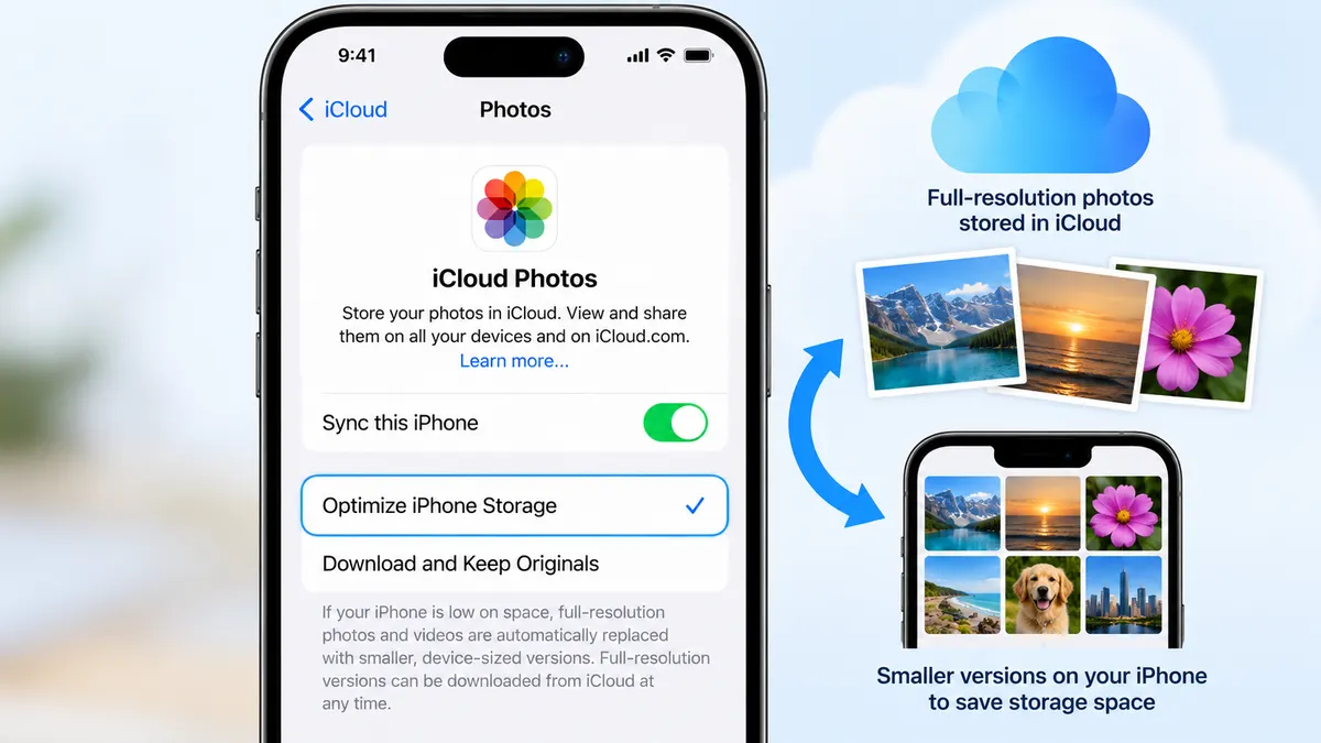 Optimize iPhone Storage with iCloud Photos to save space on your iPhone.